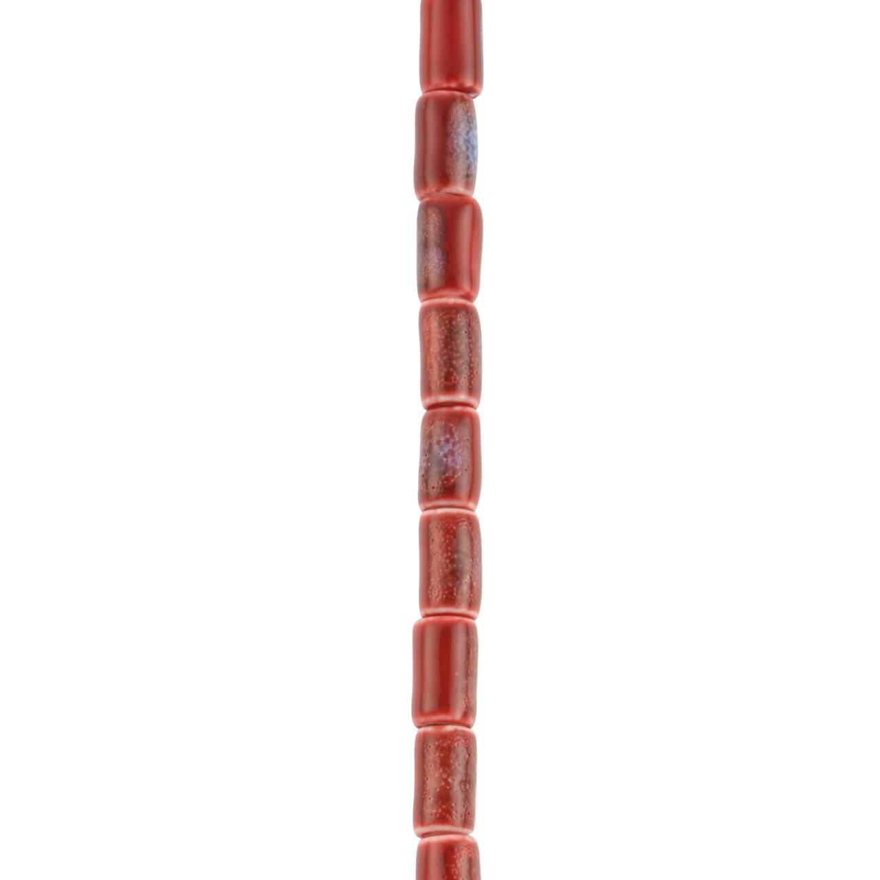 Perles tubulaires en céramique rouge de 9,8 mm de Bead Landing